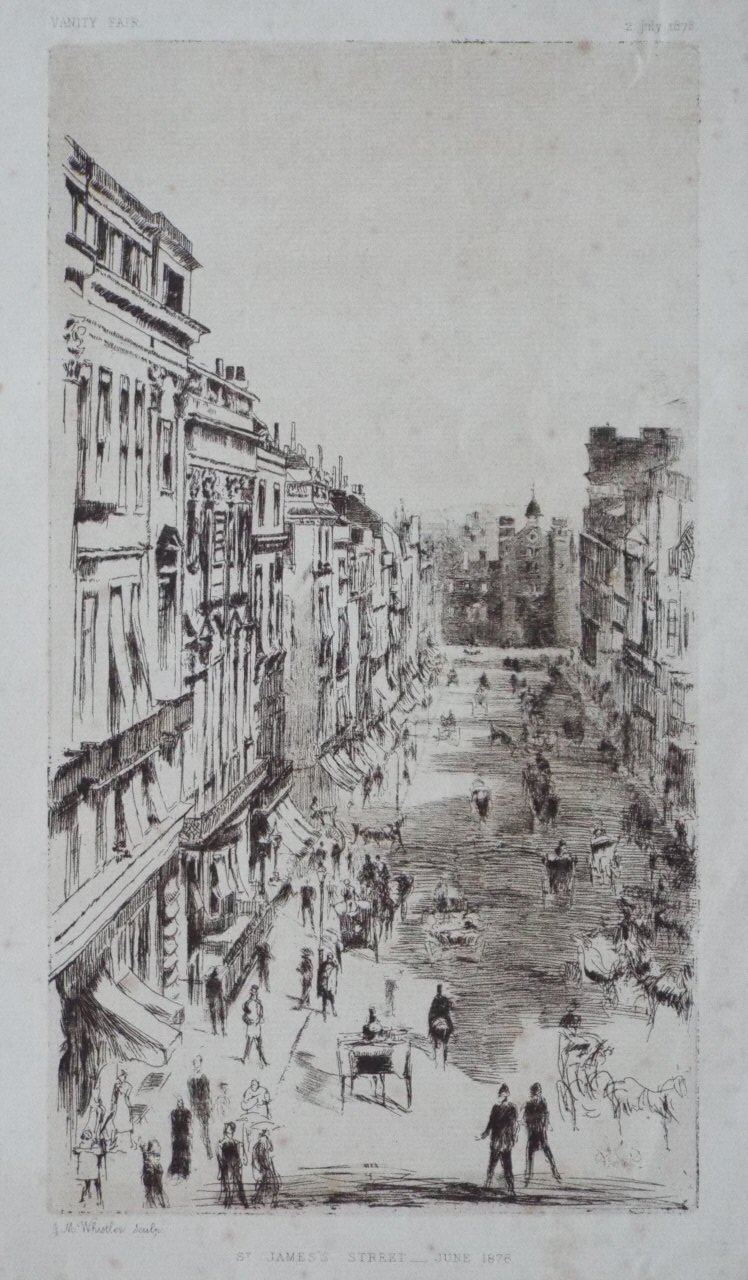 Lithograph - St. James's Street - June 1878 - Whistler
